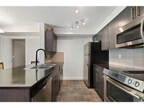213-5 Saddlestone Way Ne, Calgary, AB - Indoor Photo Showing Kitchen With Stainless Steel Kitchen With Double Sink