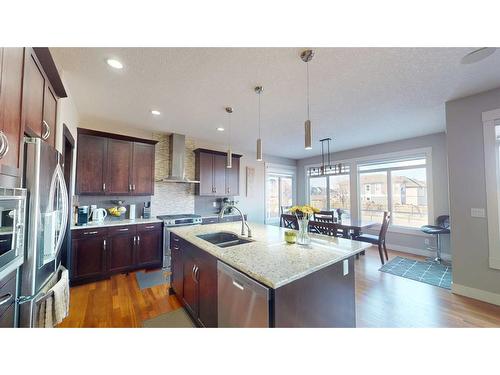 28 Mahogany Manor Se, Calgary, AB - Indoor Photo Showing Kitchen With Stainless Steel Kitchen With Double Sink With Upgraded Kitchen