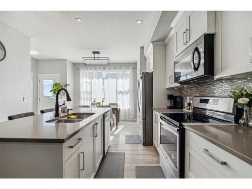 55 Saddlelake Common Ne, Calgary, AB - Indoor Photo Showing Kitchen With Double Sink With Upgraded Kitchen