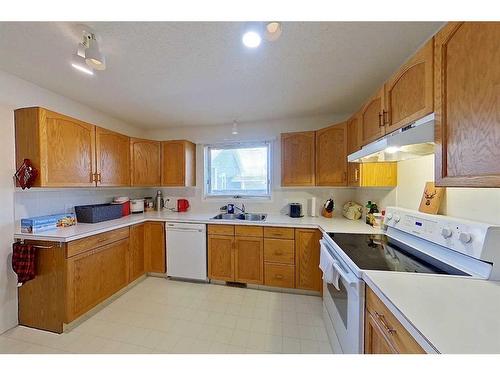 222 2 Avenue Ne, Three Hills, AB - Indoor Photo Showing Kitchen With Double Sink