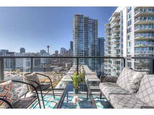 1304-550 Riverfront Avenue Se, Calgary, AB - Outdoor With Balcony