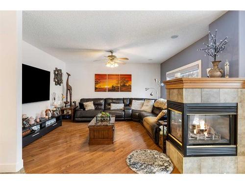 123 Chapala Crescent Se, Calgary, AB - Indoor Photo Showing Living Room With Fireplace
