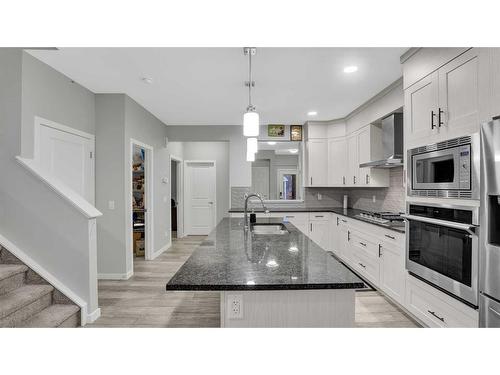 177 Savanna Passage Ne, Calgary, AB - Indoor Photo Showing Kitchen With Stainless Steel Kitchen With Upgraded Kitchen