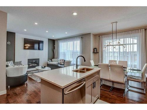 246 Legacy Heights Se, Calgary, AB - Indoor With Fireplace