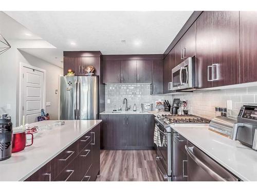 302-1734 11 Avenue Sw, Calgary, AB - Indoor Photo Showing Kitchen With Stainless Steel Kitchen With Upgraded Kitchen