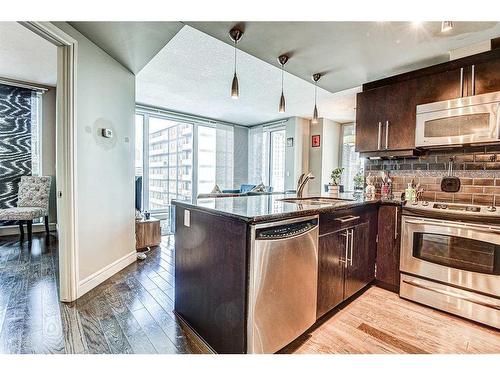 500-817 15 Avenue Sw, Calgary, AB - Indoor Photo Showing Kitchen