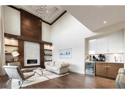 5 Aspen Summit Circle Sw, Calgary, AB - Indoor Photo Showing Living Room With Fireplace