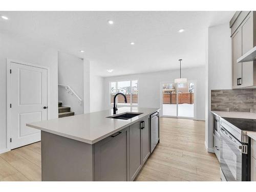 145 Herron Rise Ne, Calgary, AB - Indoor Photo Showing Kitchen With Double Sink With Upgraded Kitchen