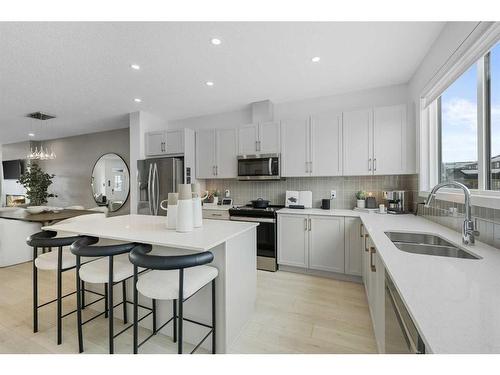 536 Legacy Circle Se, Calgary, AB - Indoor Photo Showing Kitchen With Double Sink
