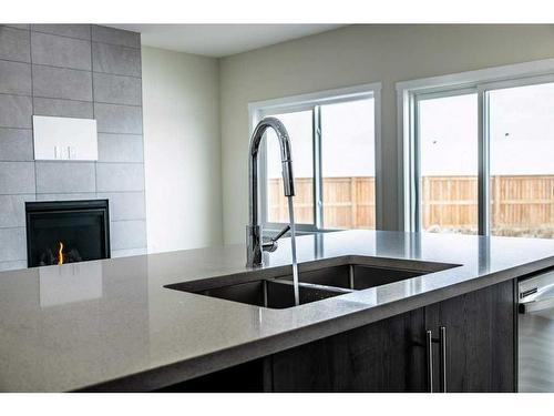 513 Corner Meadows Way Ne, Calgary, AB - Indoor Photo Showing Kitchen With Double Sink