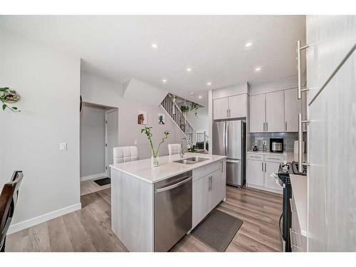 93 Homestead Boulevard Ne, Calgary, AB - Indoor Photo Showing Kitchen With Double Sink