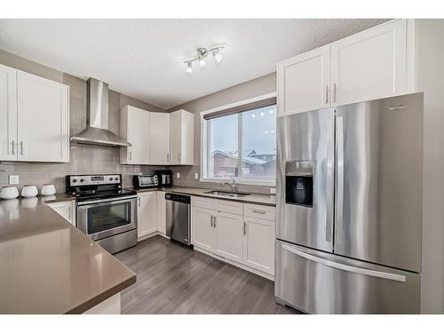163 Savanna Grove Ne, Calgary, AB - Indoor Photo Showing Kitchen With Stainless Steel Kitchen With Double Sink
