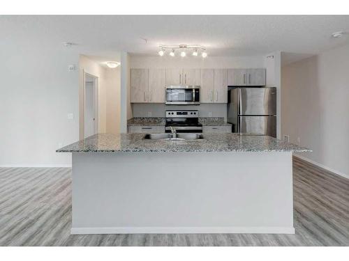 3202-4641 128 Avenue Ne, Calgary, AB - Indoor Photo Showing Kitchen With Stainless Steel Kitchen With Upgraded Kitchen