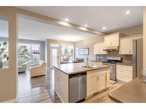 229 Evanspark Gardens Nw, Calgary, AB - Indoor Photo Showing Kitchen With Double Sink