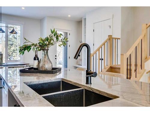 1707 19 Avenue Nw, Calgary, AB - Indoor Photo Showing Kitchen With Double Sink