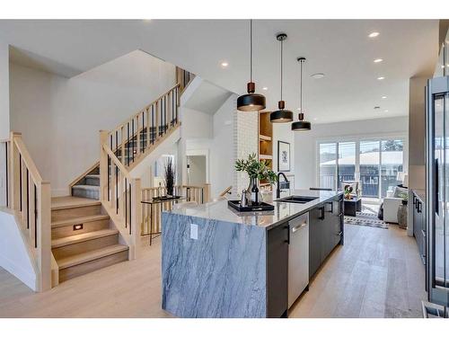 1707 19 Avenue Nw, Calgary, AB - Indoor Photo Showing Kitchen With Upgraded Kitchen