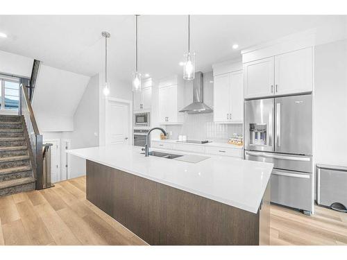 602 Creekstone Circle Sw, Calgary, AB - Indoor Photo Showing Kitchen With Upgraded Kitchen