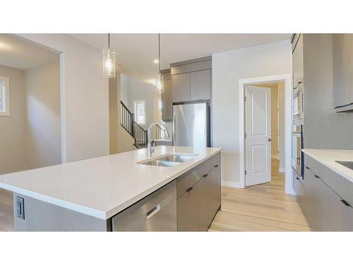 77 Calhoun Crescent Ne, Calgary, AB - Indoor Photo Showing Kitchen With Double Sink With Upgraded Kitchen