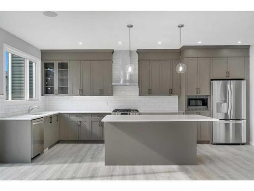 212 Seton Heath Se, Calgary, AB - Indoor Photo Showing Kitchen With Stainless Steel Kitchen With Upgraded Kitchen