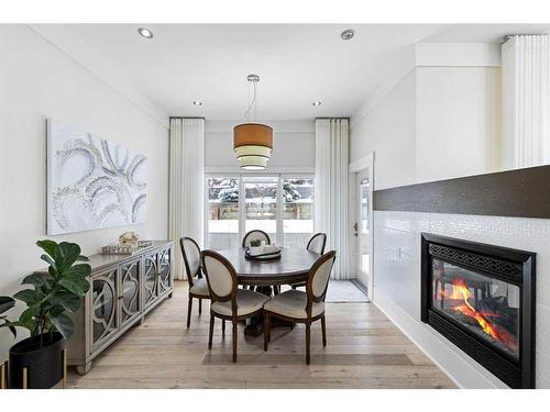 20 Spring Valley Way Sw, Calgary, AB - Indoor With Fireplace