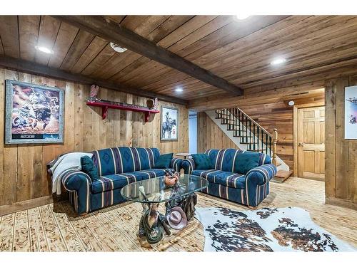 193050 Range Road 252, Herronton, AB - Indoor Photo Showing Living Room With Fireplace