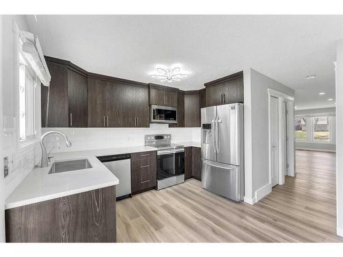201 Templemont Drive Ne, Calgary, AB - Indoor Photo Showing Kitchen With Stainless Steel Kitchen With Upgraded Kitchen