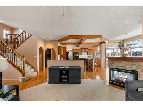 54 Chapala Crescent Se, Calgary, AB - Indoor Photo Showing Living Room With Fireplace