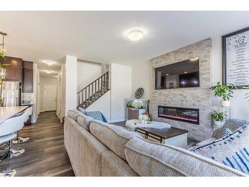 34 Red Sky Terrace Ne, Calgary, AB - Indoor Photo Showing Living Room With Fireplace