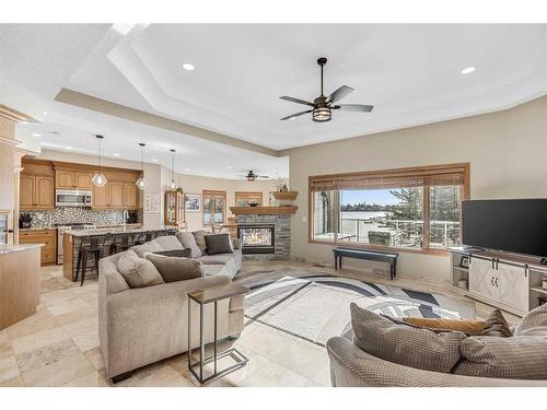76 Chaparral Cove Se, Calgary, AB - Indoor Photo Showing Living Room With Fireplace