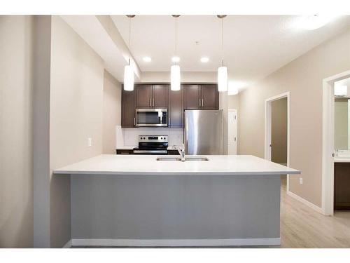 107-30 Mahogany Mews Se, Calgary, AB - Indoor Photo Showing Kitchen With Double Sink With Upgraded Kitchen