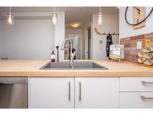 107-540 34 Street Nw, Calgary, AB - Indoor Photo Showing Kitchen With Double Sink