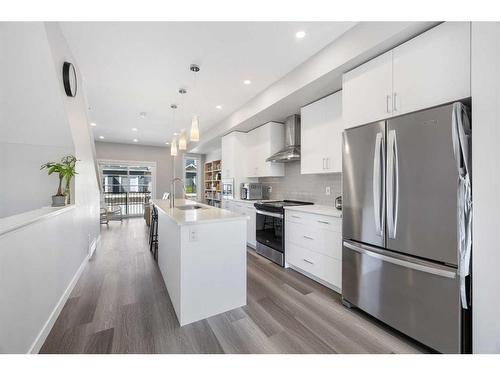 706 Sage Hill Grove Nw, Calgary, AB - Indoor Photo Showing Kitchen With Stainless Steel Kitchen With Upgraded Kitchen