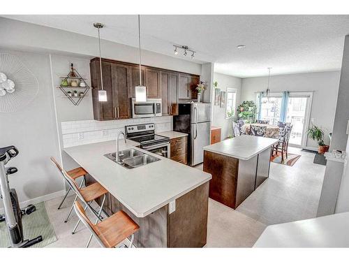 3 Redstone Circle Ne, Calgary, AB - Indoor Photo Showing Kitchen With Double Sink