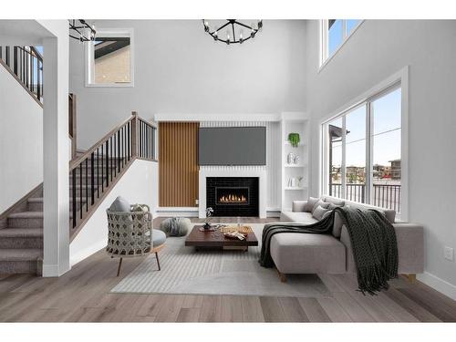172 Sandpiper Landing, Chestermere, AB - Indoor With Fireplace