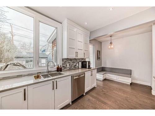1612 Bowness Road Nw, Calgary, AB - Indoor Photo Showing Kitchen With Double Sink