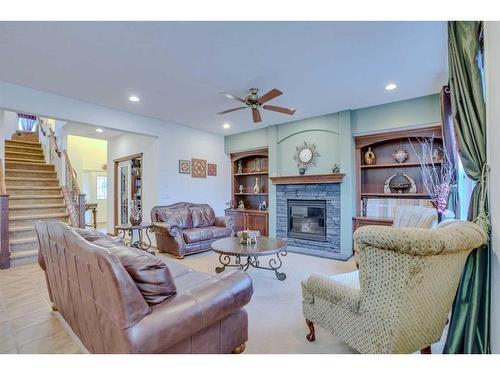 795 Auburn Bay Heights Se, Calgary, AB - Indoor Photo Showing Living Room With Fireplace