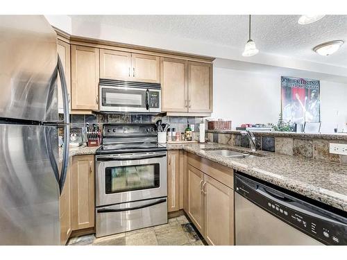 304-725 4 Street Ne, Calgary, AB - Indoor Photo Showing Kitchen With Double Sink
