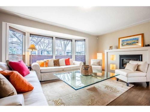 2515 19A Street Sw, Calgary, AB - Indoor Photo Showing Living Room With Fireplace
