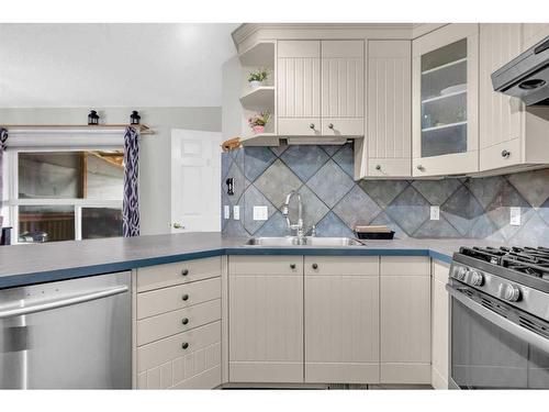 40 Taravista Crescent Ne, Calgary, AB - Indoor Photo Showing Kitchen With Double Sink