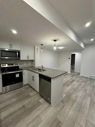 204 Seton Villas Se, Calgary, AB - Indoor Photo Showing Kitchen With Stainless Steel Kitchen With Double Sink