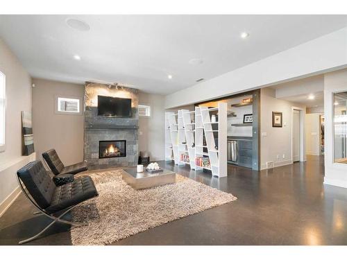 2012 29 Avenue Sw, Calgary, AB - Indoor Photo Showing Living Room With Fireplace