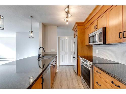 3-104 Village Heights Sw, Calgary, AB - Indoor Photo Showing Kitchen With Double Sink