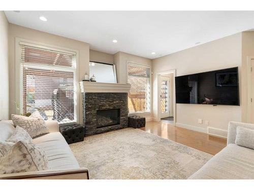 3817 17 Street Sw, Calgary, AB - Indoor Photo Showing Living Room With Fireplace