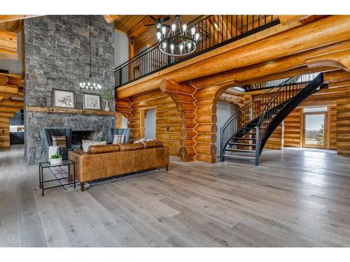 29116 Range Road 50, Rural Mountain View County, AB - Indoor With Fireplace