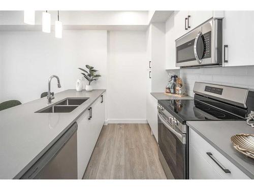 162-2117 81 Street Sw, Calgary, AB - Indoor Photo Showing Kitchen With Double Sink With Upgraded Kitchen