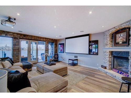 169 Chapala Point Se, Calgary, AB - Indoor Photo Showing Living Room With Fireplace