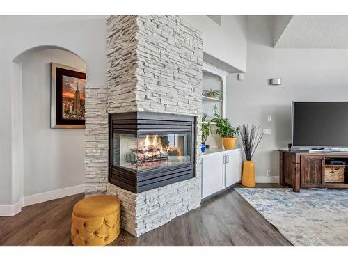 86 Chapala Crescent Se, Calgary, AB - Indoor Photo Showing Living Room With Fireplace