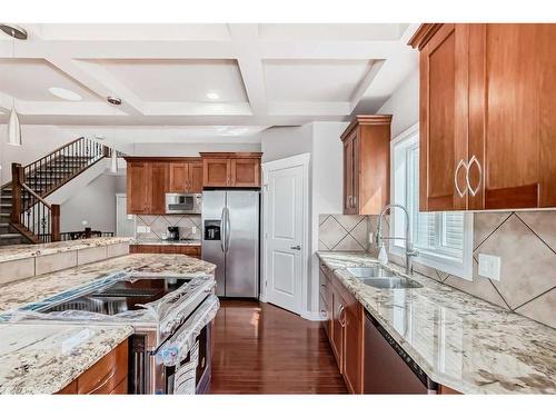 95 Kincora Drive Nw, Calgary, AB - Indoor Photo Showing Kitchen With Double Sink