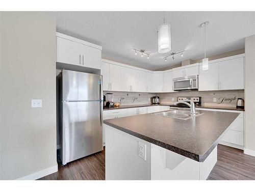 408 Skyview Ranch Grove Ne, Calgary, AB - Indoor Photo Showing Kitchen With Double Sink