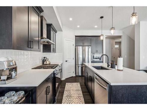 42 Wolf Hollow Way Se, Calgary, AB - Indoor Photo Showing Kitchen With Upgraded Kitchen